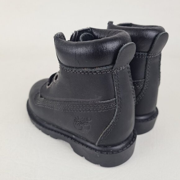 Timberland 6In Classic TODDLER Casual Boots Outdoors Black Leather - Picture 6 of 10